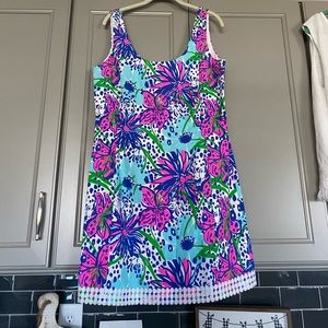 Lilly Pulitzer Shift Dress Snow Leopard floral